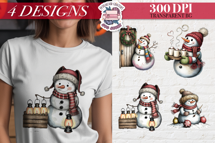 Funny Christmas Snowman Clipart Sublimation 4 PNG