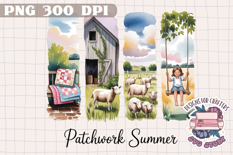 Summer Farm Brushstrokes PNG Sublimation Rustic Country