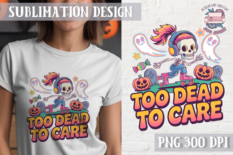 Halloween Skeleton Clipart PNG Sublimation Colored Sarcastic