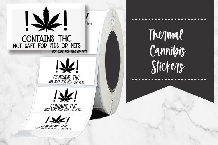 Contains THC Cannibis Thermal Stickers example image 1