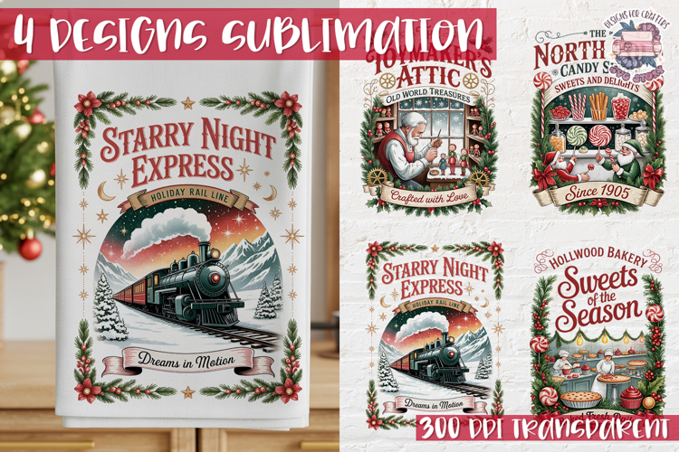 Christmas Vintage Quote Clipart PNG Sublimation 4 Design