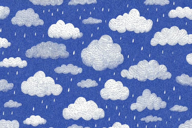 Clouds Raindrops Pattern Background
