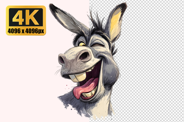 Winking Donkey with a Large Toothy Grin Transparent PNG