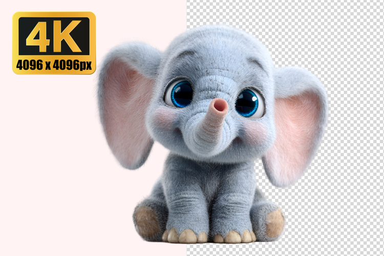 Cute Baby Elephant Transparent PNG