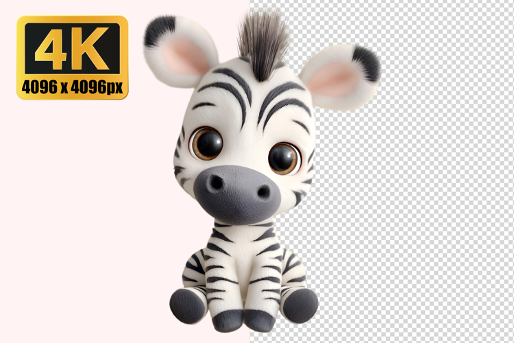 Cute Baby Zebra Transparent PNG