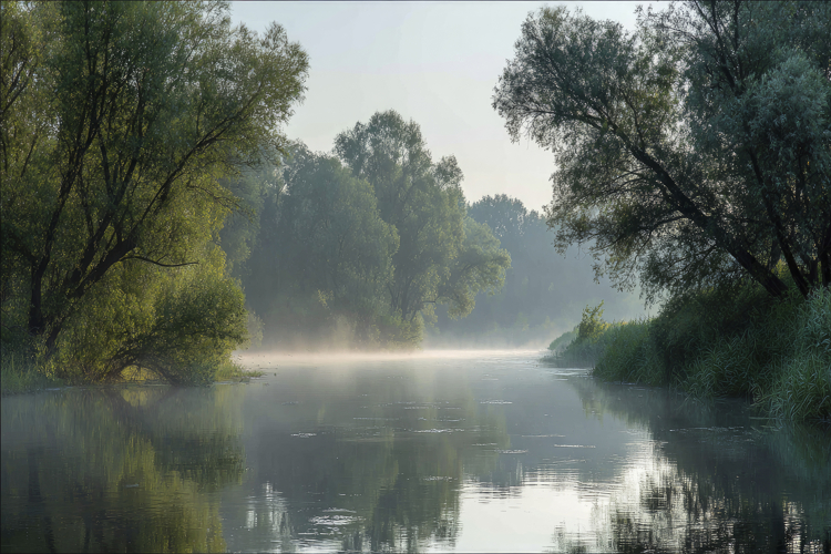 Lake and Trees Background Wallpaper