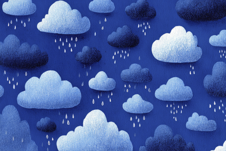 Clouds Raindrops Pattern Background