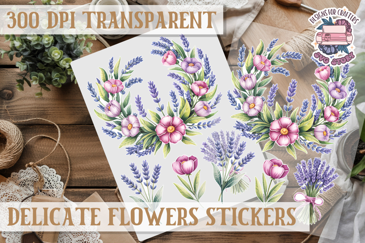Summer sticker Delicate Scrapbook PNG Flowers Botanical