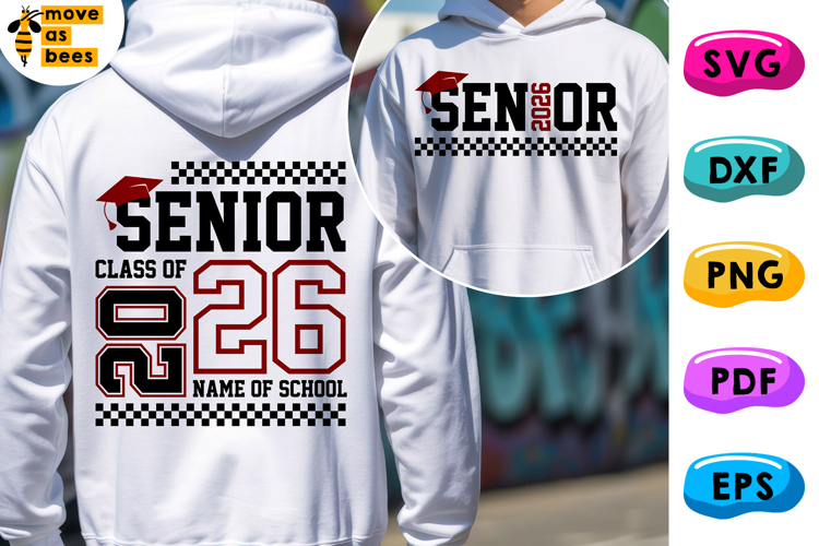 Senior Class Of 2026 Svg, Png, Senior Shirt Svg,Black Maroon
