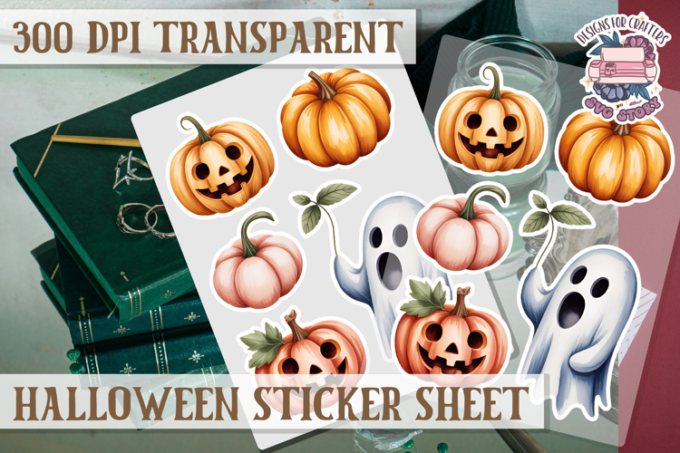 Halloween sticker sheet Creepy Scrapbook PNG Funny Skulls