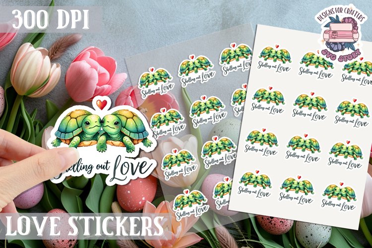 Love sticker Sheet Valentine Day Cute Animals Quote PNG