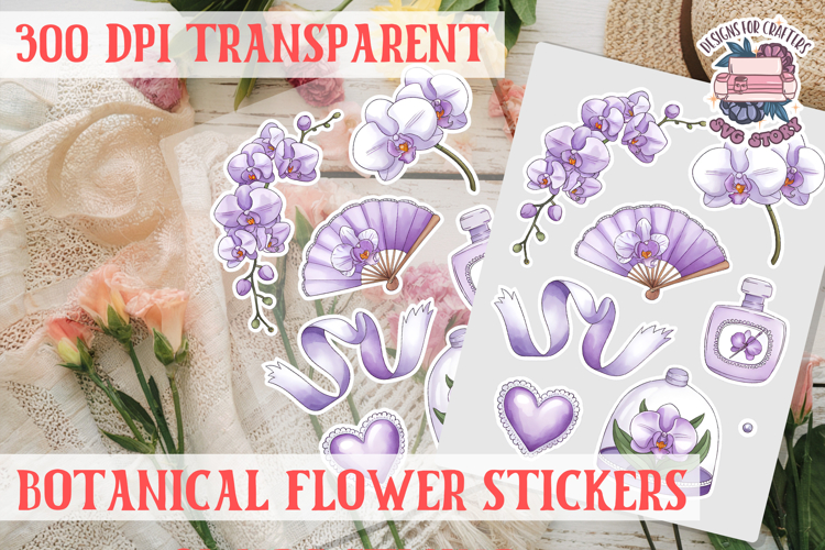 Flowers sticker sheet Spring Botanical Summer Scrapbook PNG