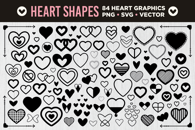 Simple Doodle Heart Clip Art Set