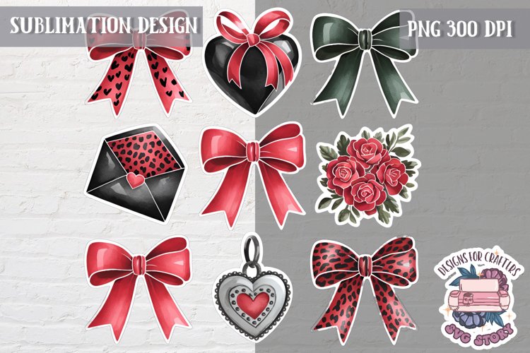 St Valentine’s Coquette Bow PNG Holidays Funny Watercolor