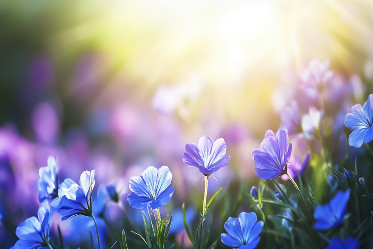 Blue Flowers Background Wallpaper