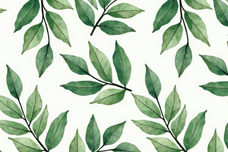 Green Leaves On A White Background