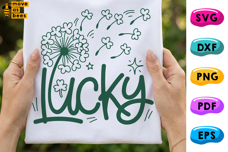 Lucky Svg, Png, Shamrock Dandelion Patricks Day Shirt Svg