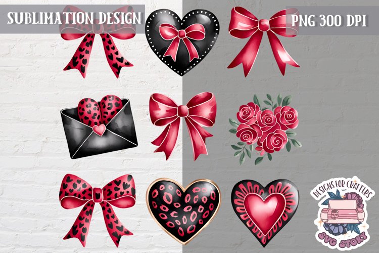 St Valentine’s Coquette Bow PNG Holidays Funny Watercolor