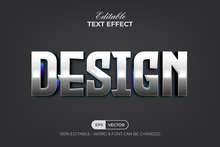 3D Design Text Effect Silver Style example image 1