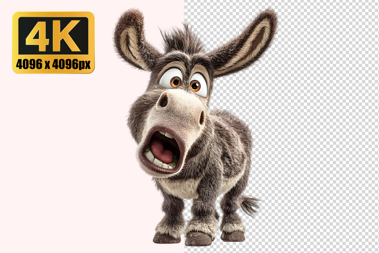 Expressive Face Donkey Transparent PNG