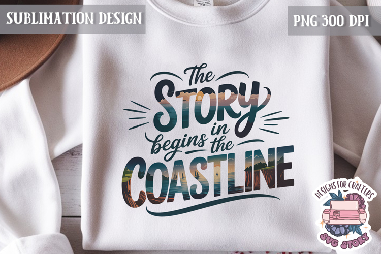Summer Beach Sea Quote Watercolor Sublimation PNG