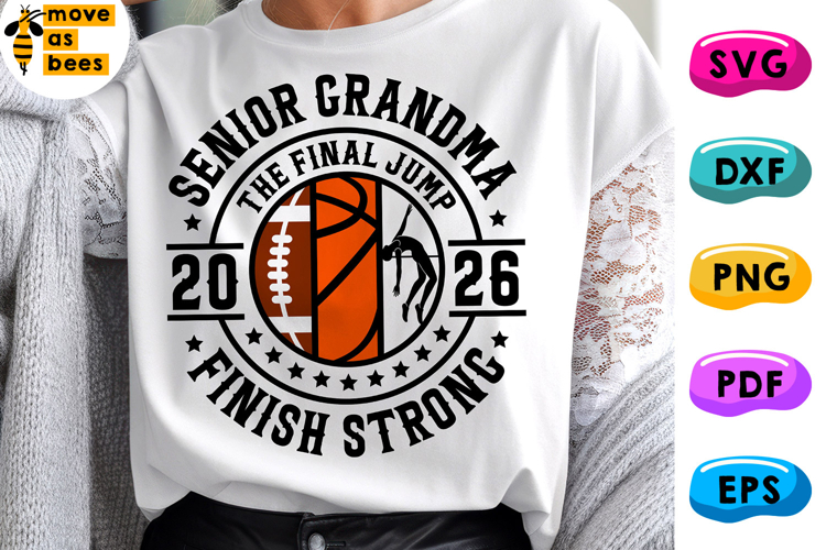 Basketball Football High Jump Senior Grandma Svg, Png
