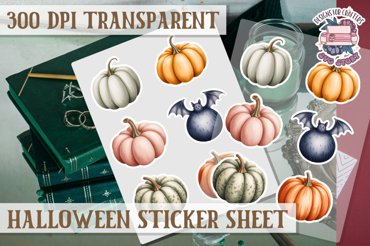 Halloween sticker sheet Creepy Scrapbook PNG Funny Skulls