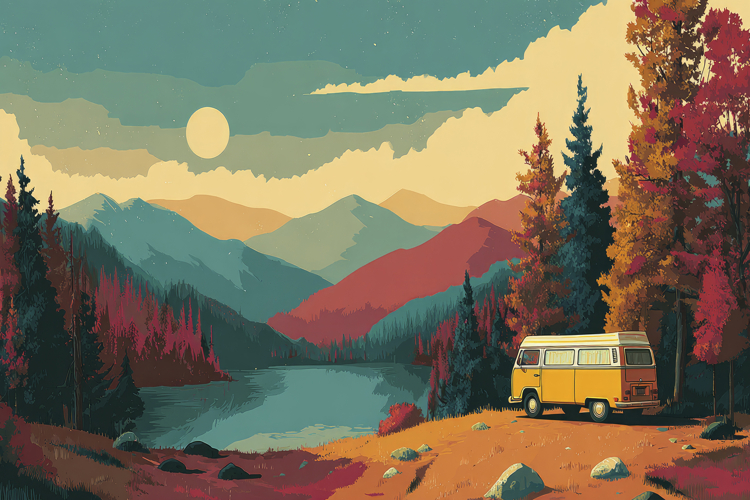 Mountain Landscape Lake Painting Background