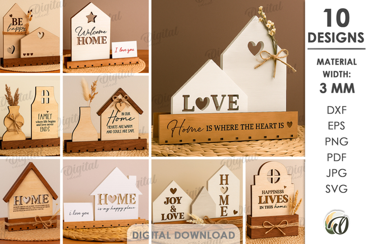 House Decor Stands Bundle Laser Cut. Standing Decor SVG