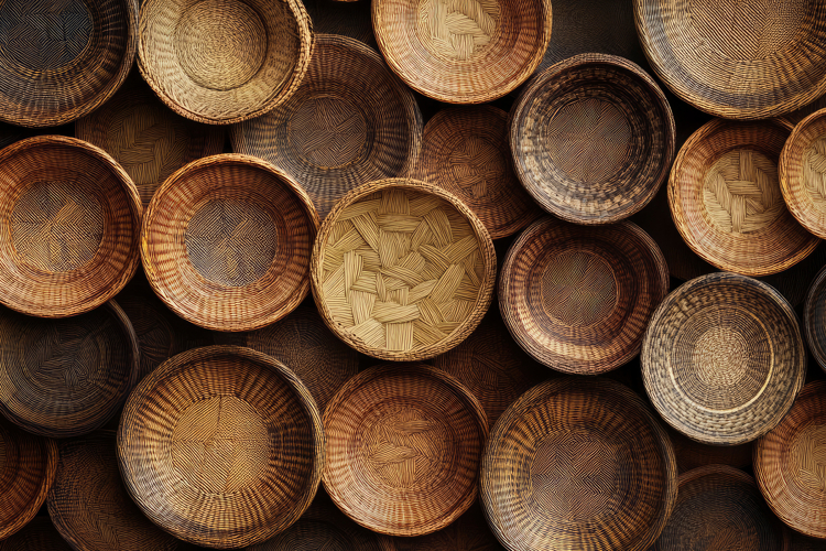 Bamboo Baskets Background Wallpaper
