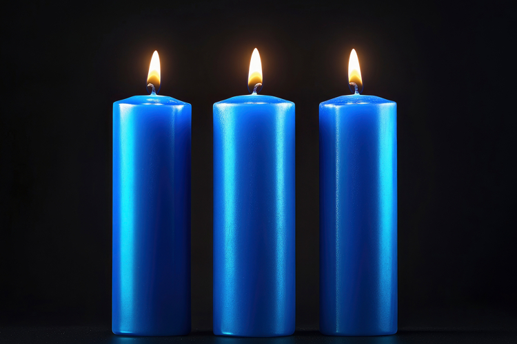 Blue Candles with Dark Background Wallpaper