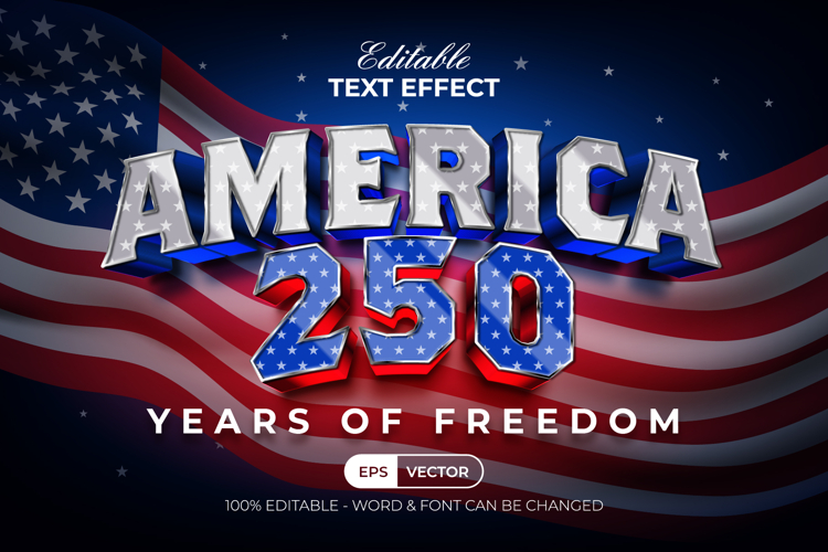 4th of July Text Effect