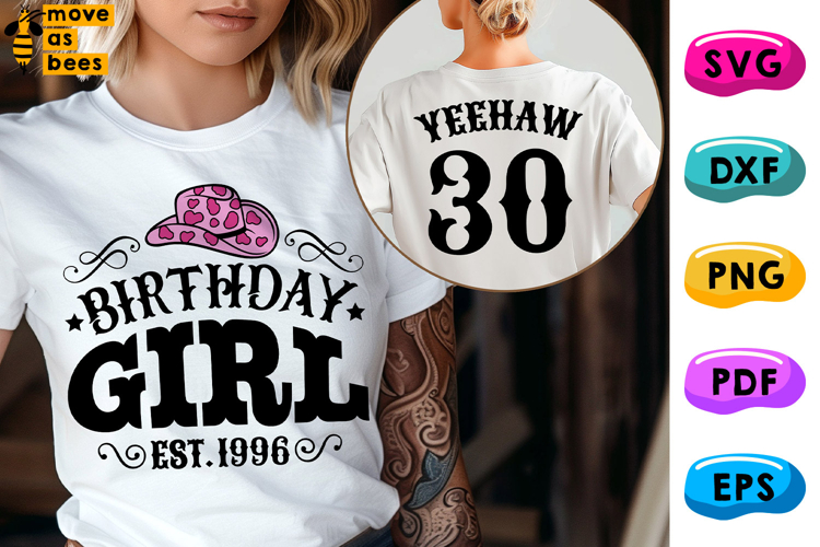 30th Birthday Girl Svg, Png, 1996, Country, Cowgirl, Western