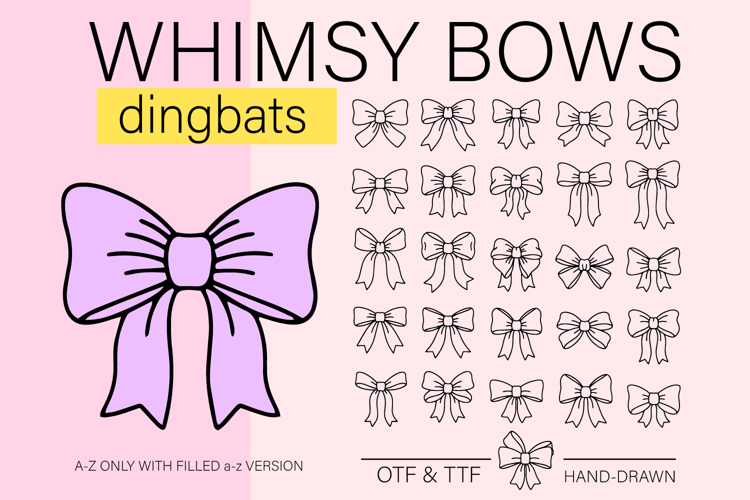 Whimsy Bows - A Cute Bow Outline Font
