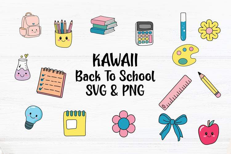 Back To School Kawaii PNG SVG