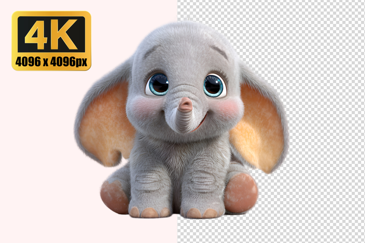Cute Baby Elephant Transparent PNG