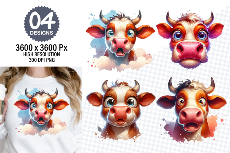 Cow Face Clipart Image 15