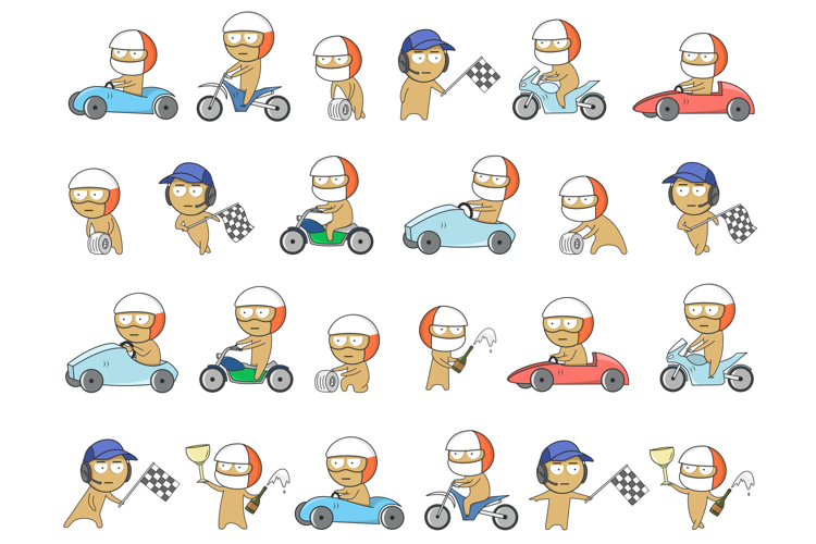 Icons about racing, drivers, and motorsports