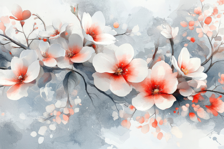 Peach Blossoms Background Wallpaper