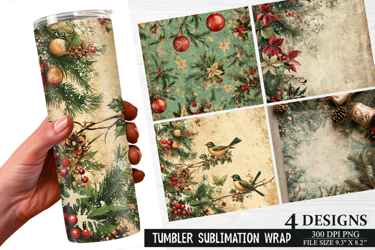 Christmas Tree Tumbler Wrap| Christmas Tumbler Wrap Design