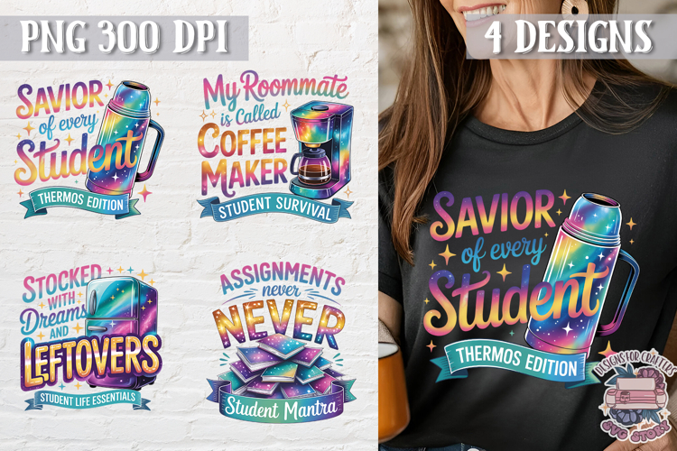Student Quote Colorful Clipart PNG Sublimation 4 Designs