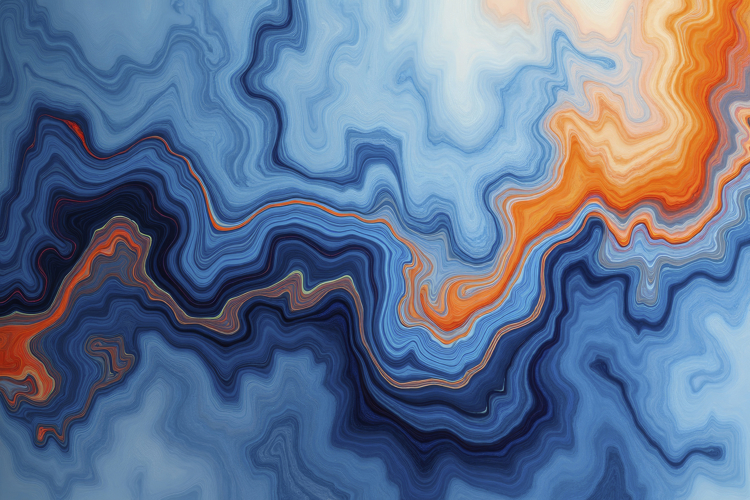 Blue Orange Marble Texture Background