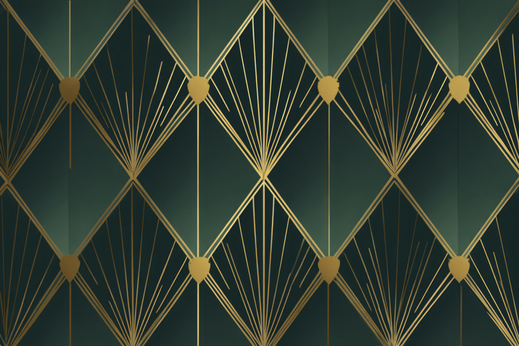 Green Art Deco-style Pattern Background