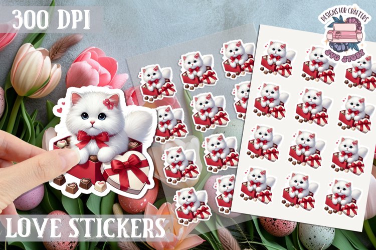 Love sticker Sheet Valentine Day Lovers Funny Animals PNG