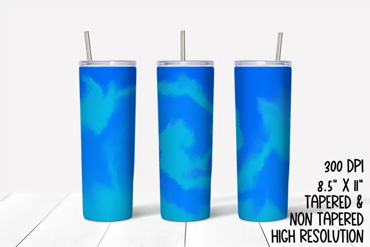 Bright Blue Psychedelic Sublimation Tumbler