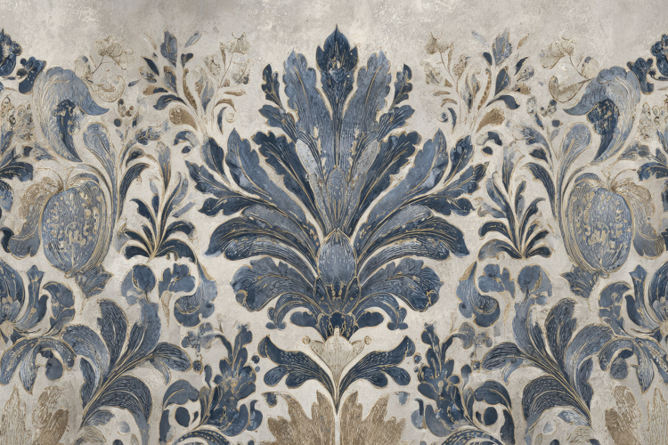 Traditional Style Damask Pattern Background Wallpaper