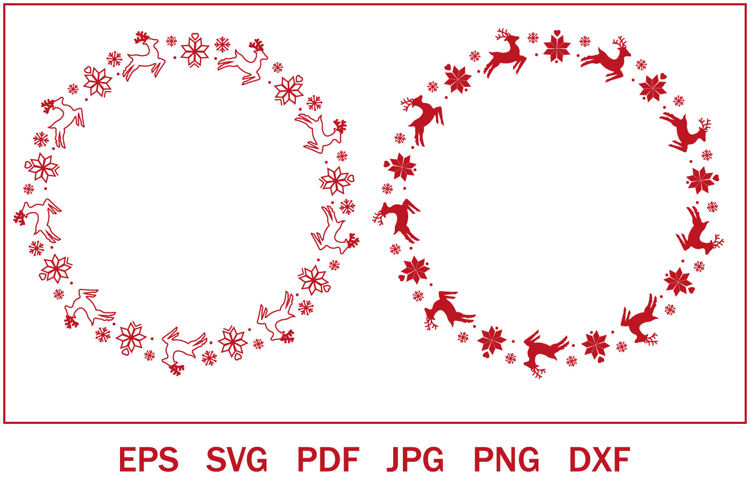 Christmas frame Christmas deer, svg