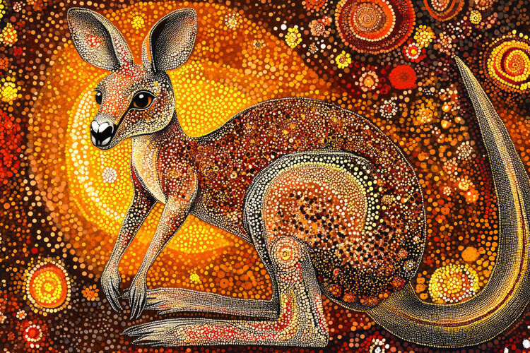 Dotted Kangroo Art Background Wallpaper example image 1