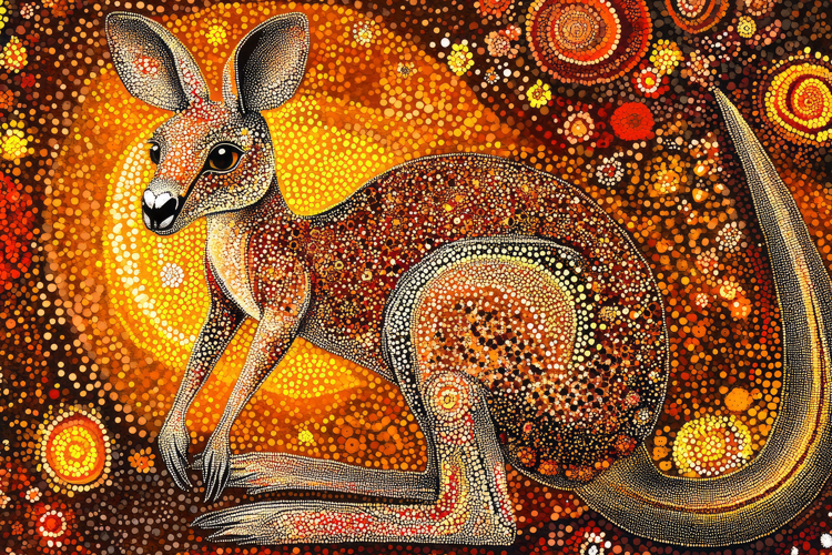 Dotted Kangroo Art Background Wallpaper