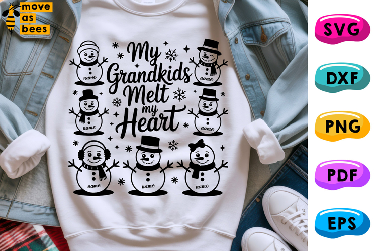 My Grandkids Melt My Heart Svg,Png,Snowmen Grandma Christmas
